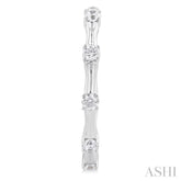 1/3 ctw Bamboo Shoot Inspired Round Cut Diamond Fashion Half Hoop Earring in 14K White Gold